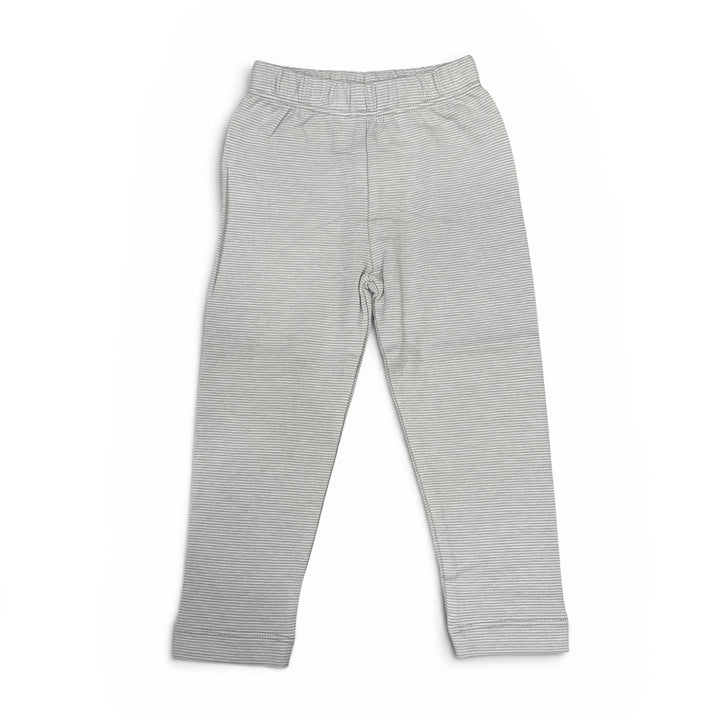 Gray Stripe Straight Leggings by Luigi