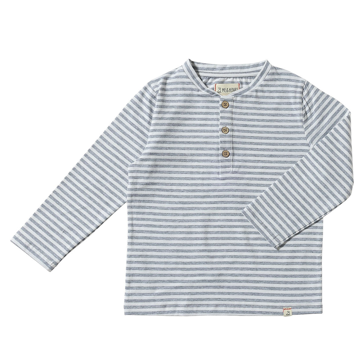 Gray / White Stripe Adams Henley by Me & Henry