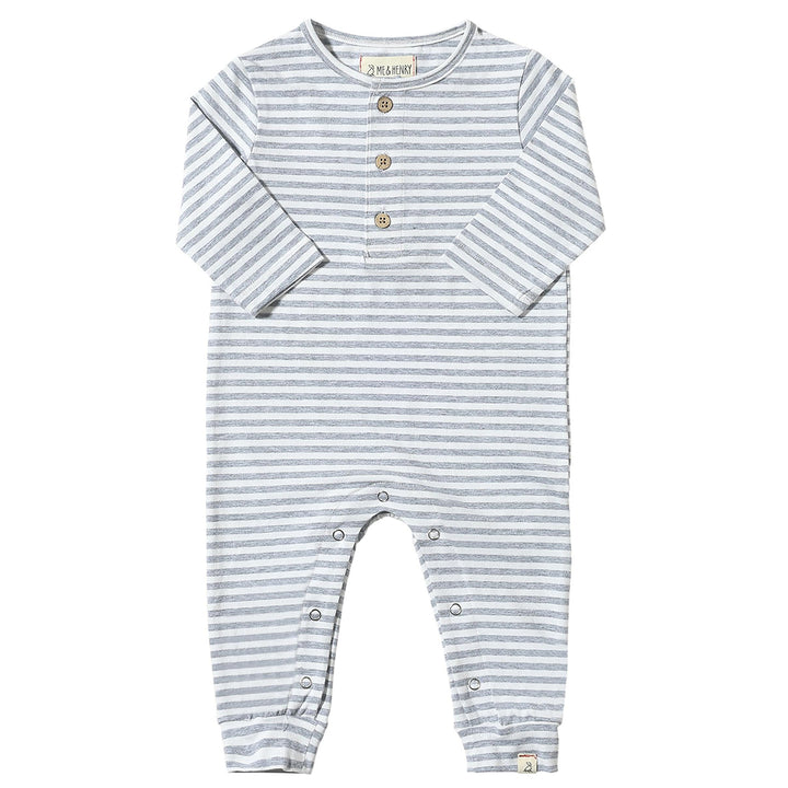 Gray / White Stripe Mason Romper by Me & Henry