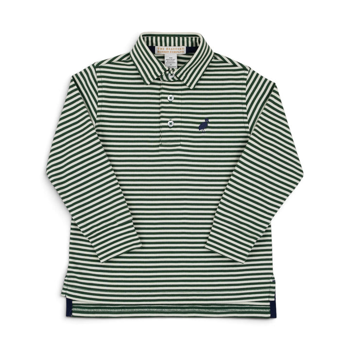 Grier Green / Palmetto Pearl Stripe Prim and Proper Polo by The Beaufort Bonnet Company