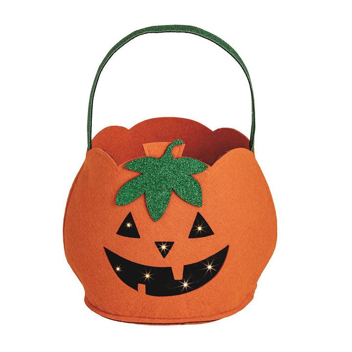 Pumpkin Light-Up Halloween Treat Bag by Mud Pie