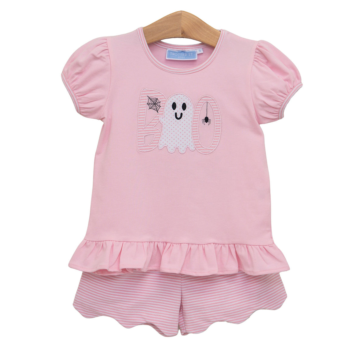 Halloween "Boo" Scalloped Short Set by Trotter Street Kids