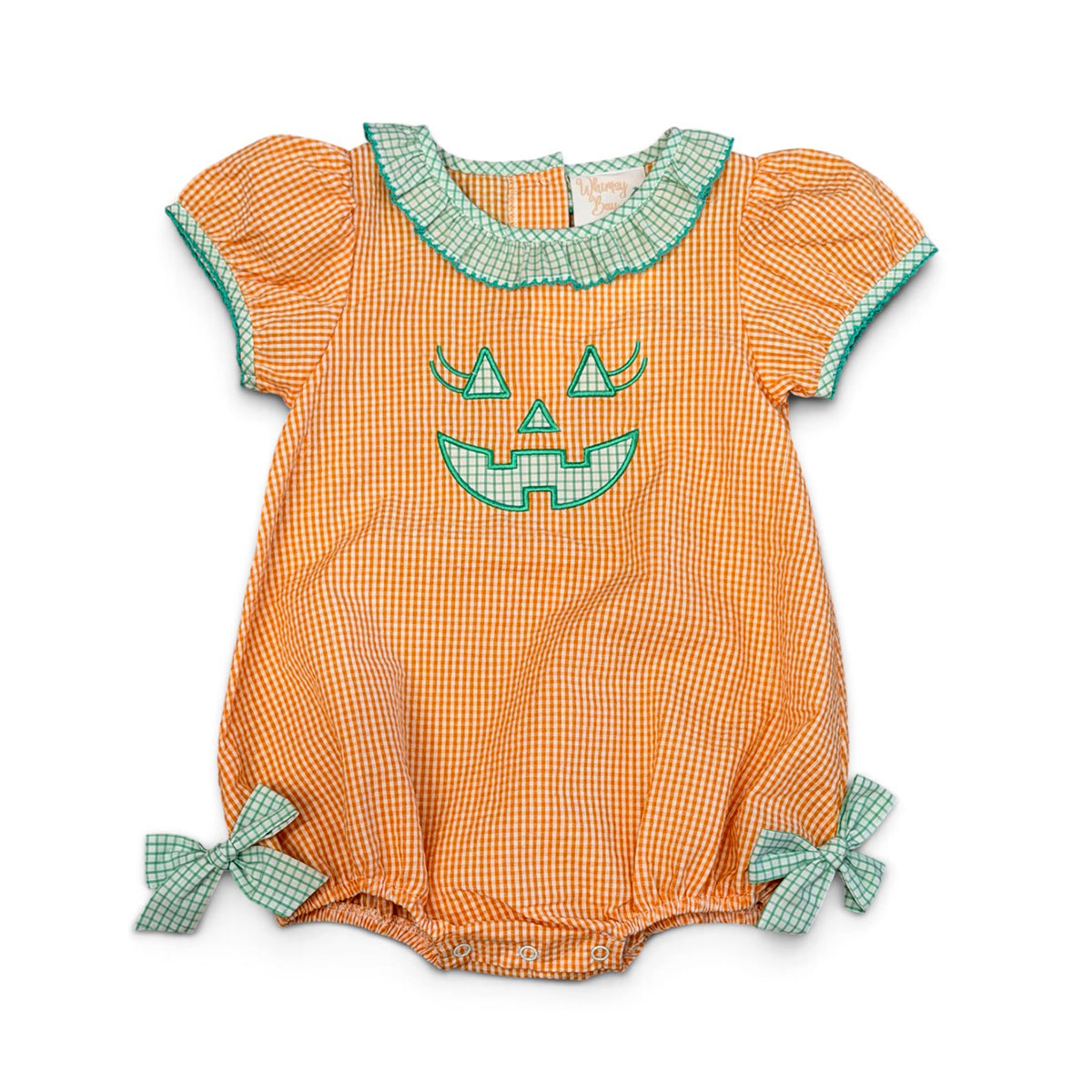 Halloween Jack o' Lantern Girl Bubble by Whimsy Bay Kids