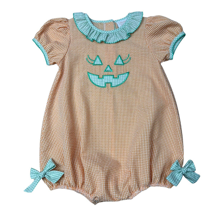 Halloween Jack o' Lantern Girl Bubble by Whimsy Bay Kids