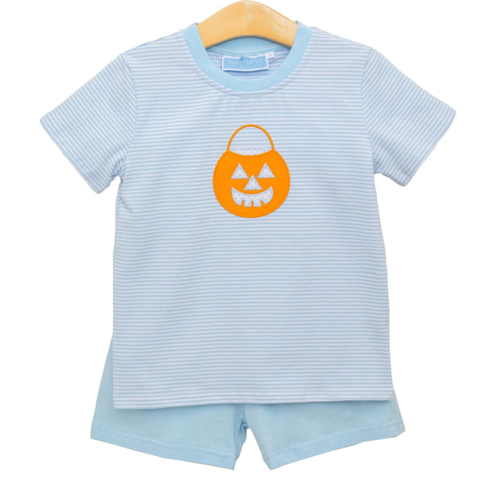 Halloween Jack O' Lantern Boy's Short Set by Trotter Street Kids