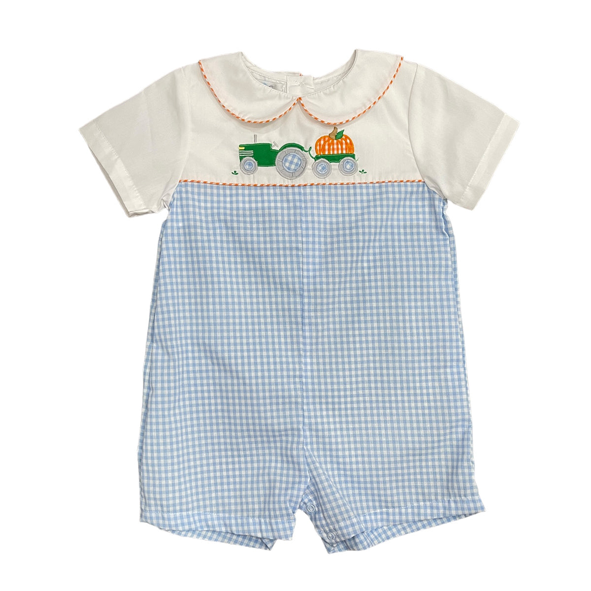 Petit Ami Pumpkin Romper (Blue and White)