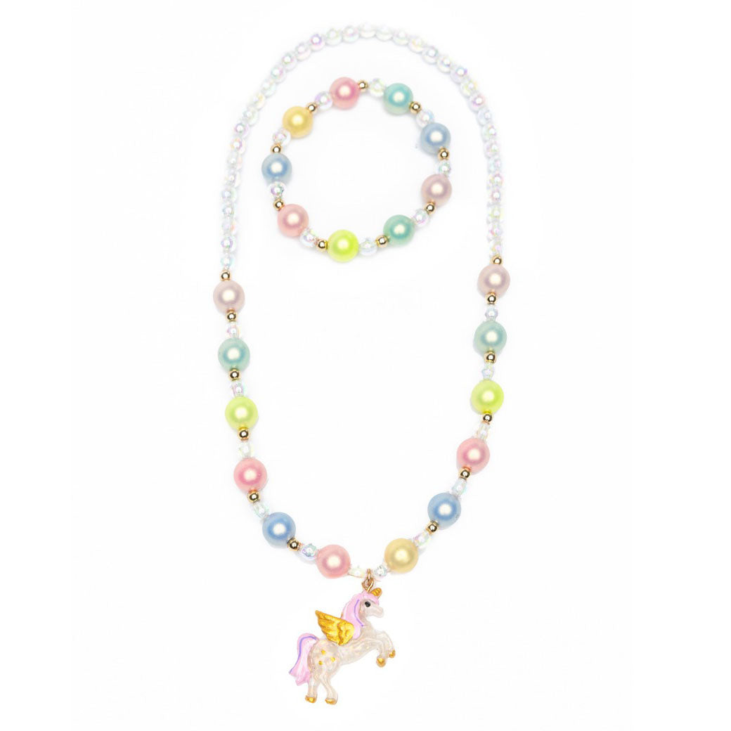 Happy-Go-Unicorn Necklace & Bracelet Set by Great Pretenders