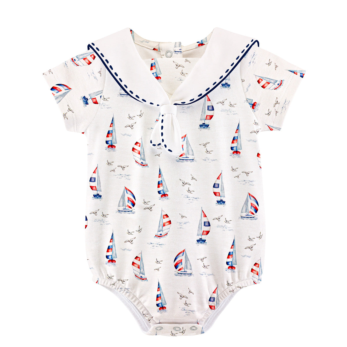 Harbor Days Bubble with Sailor Collar by Baby Club Chic
