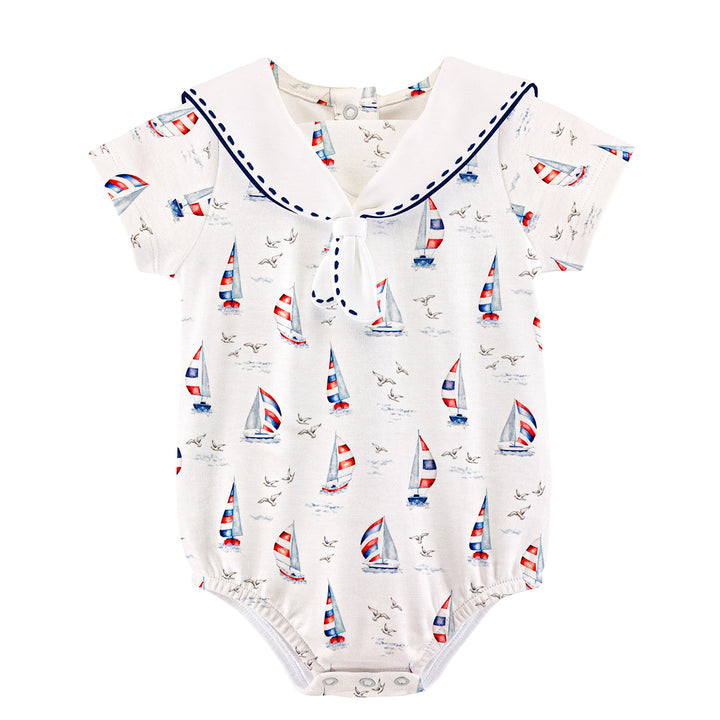 Harbor Days Bubble with Sailor Collar by Baby Club Chic
