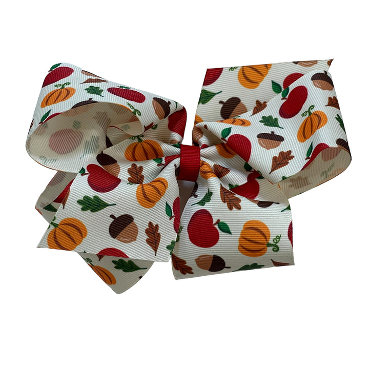 Wee Ones Harvest Print Grosgrain Bow (2 sizes)