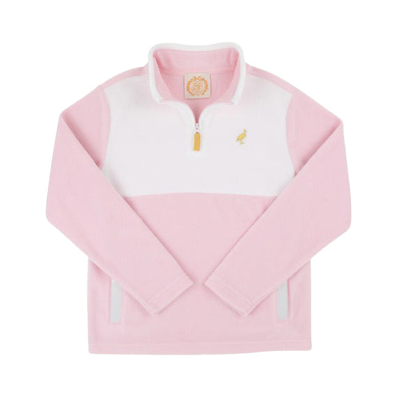 Palm Beach Pink / White Hayword Half-Zip Fleece by The Beaufort Bonnet Company