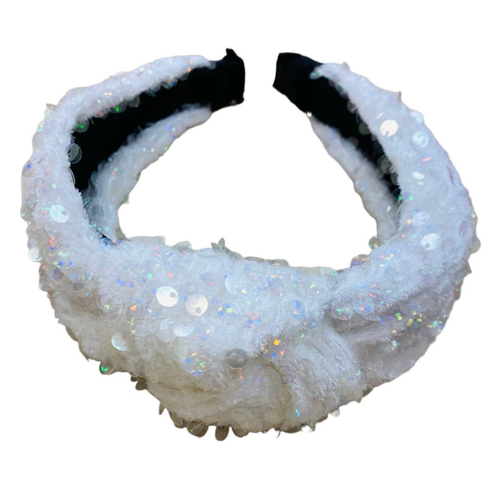 White Sequin Headband by LuLu BeBe