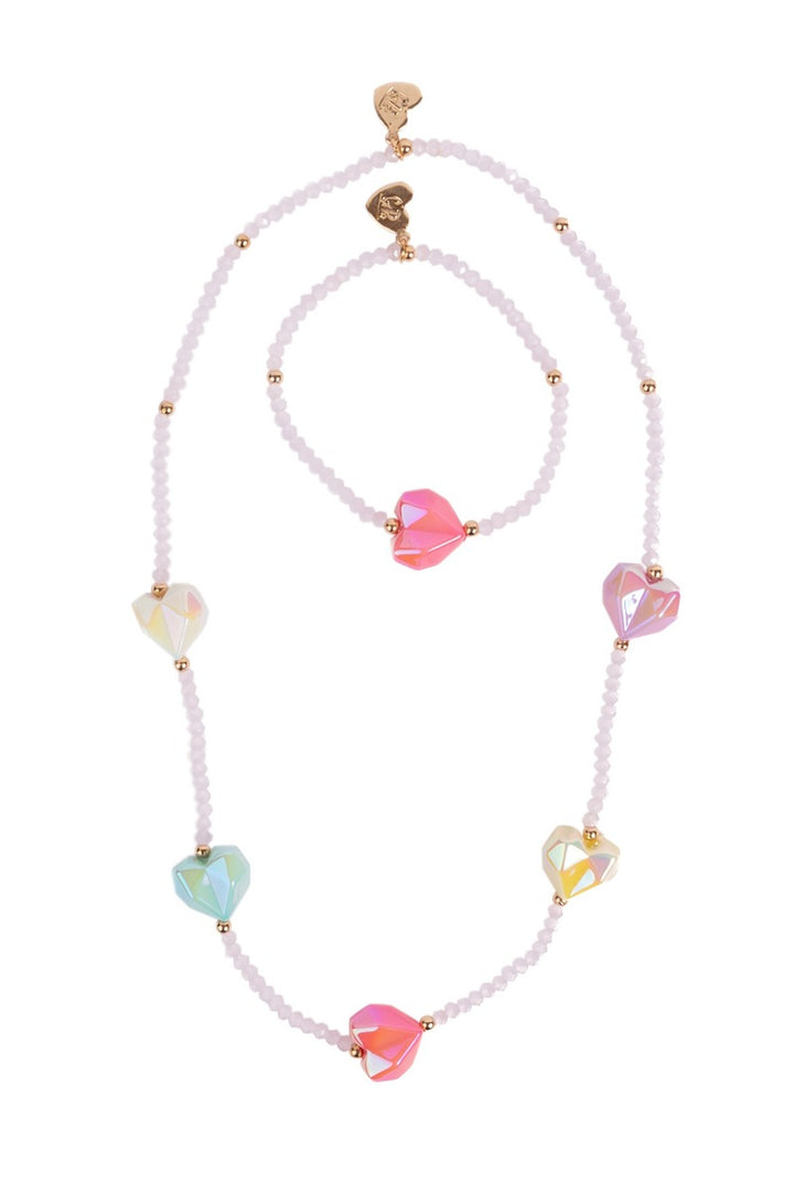 Heart Geode Necklace / Bracelet Set by Great Pretenders