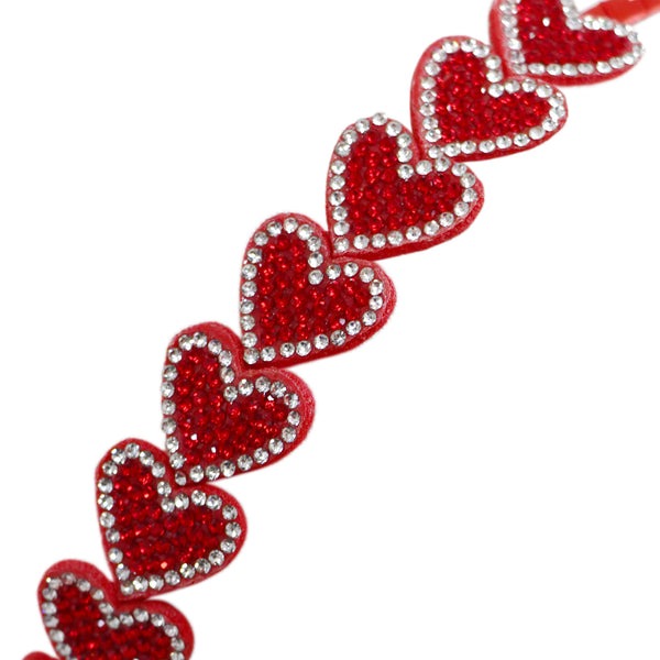 Red Sparkle Hearts Headband by Pink Poppy