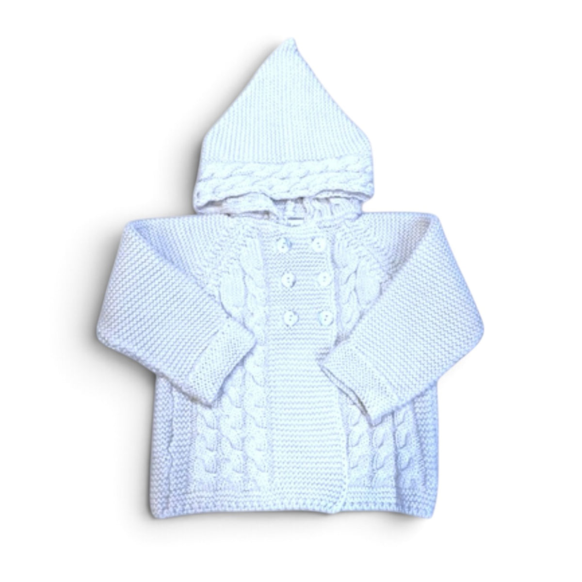 White Hooded Sweater by Mi Lucero