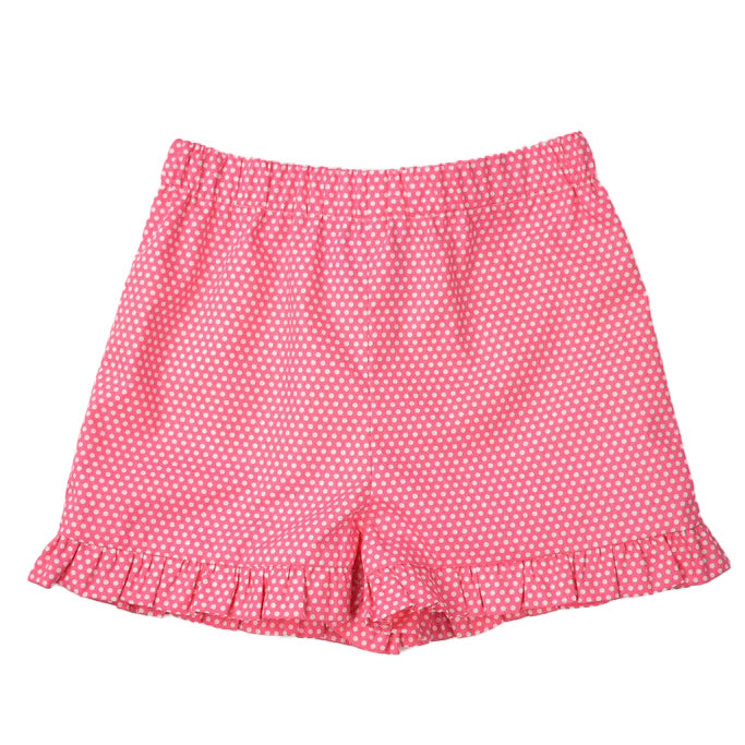 Hot Pink with White Dots Ruffle Shorts by Funtasia Too