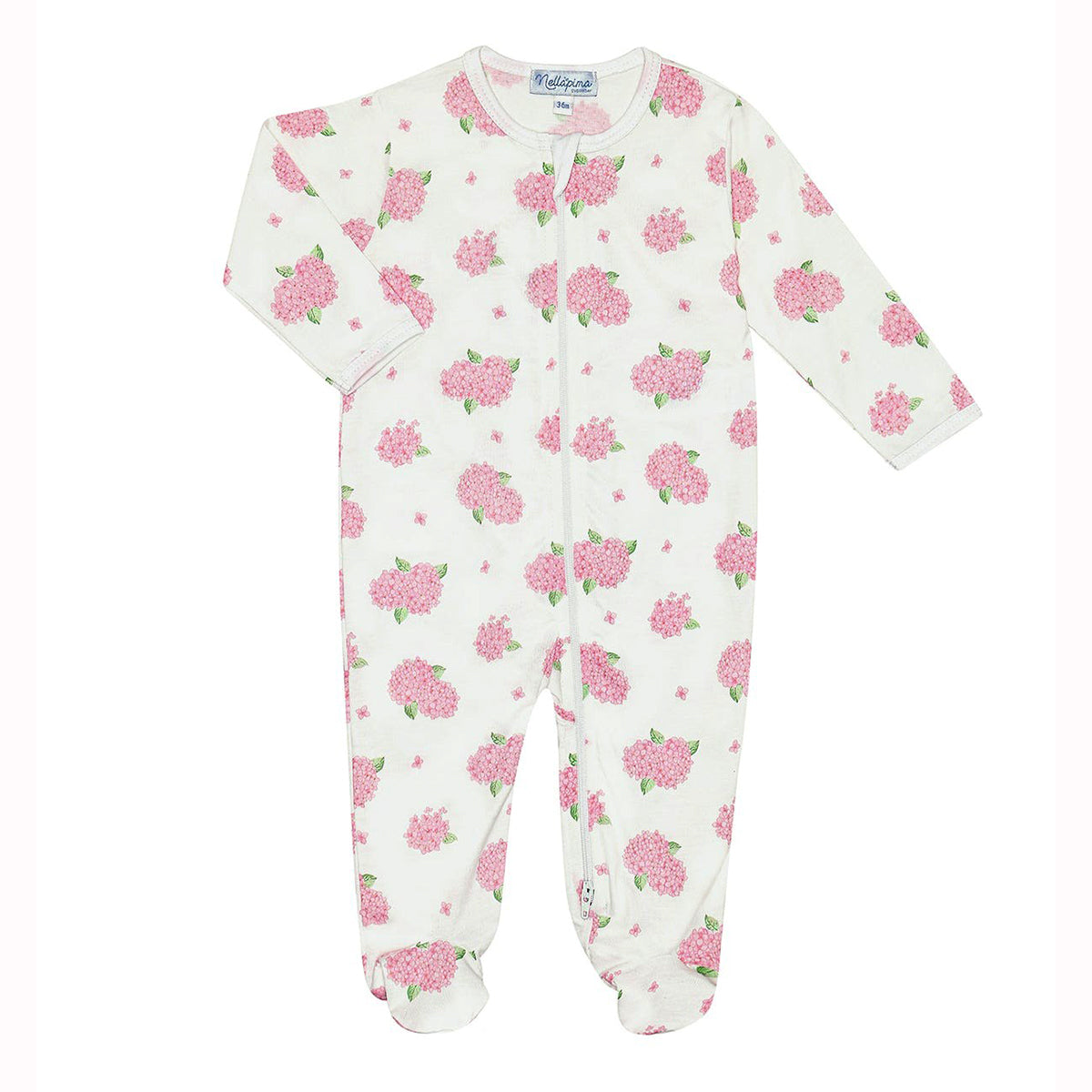 Hydrangeas Zipper Footie by Nellapima