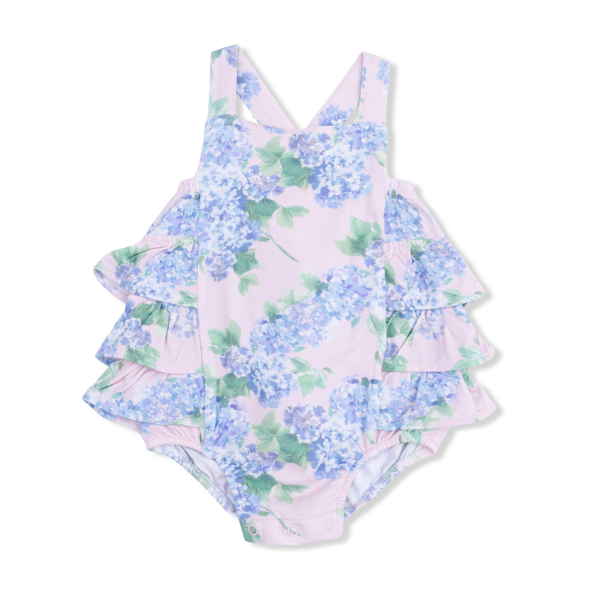 Hydrangeas Ruffle Sunsuit by Angel Dear