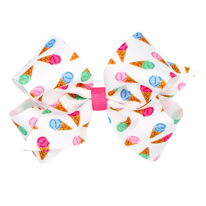 Ice Cream Printed Grosgrain Bow by Wee Ones (2 Sizes)