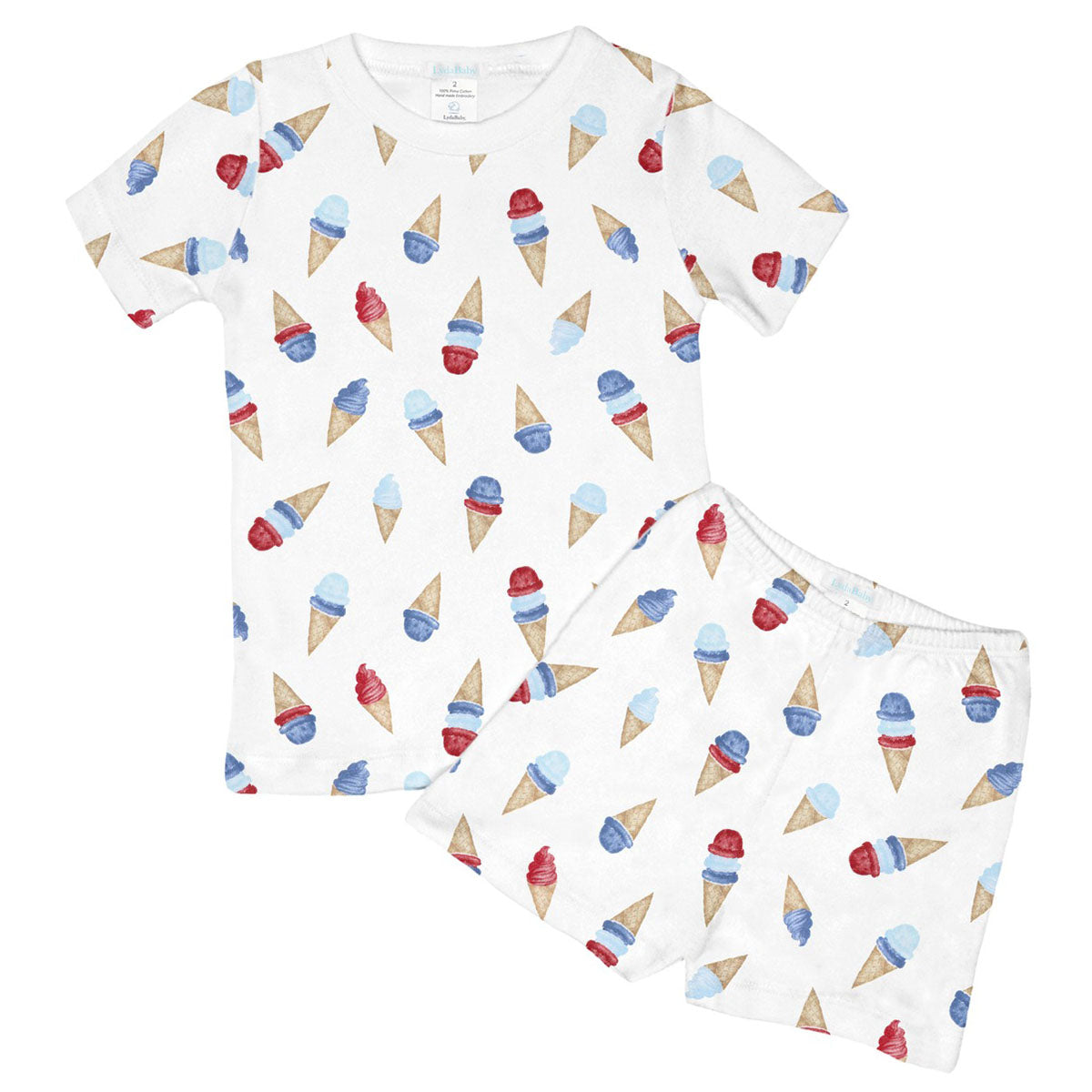 Watercolor Ice Cream Cones 2-Piece Pajamas by LydaBaby