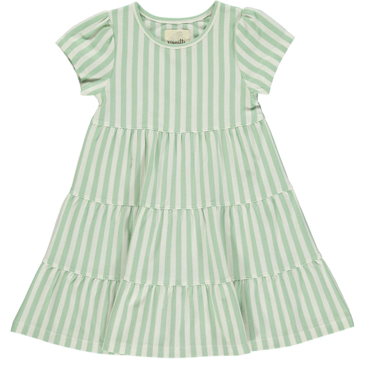 Vignette Iona Green/Cream Stripe Dress