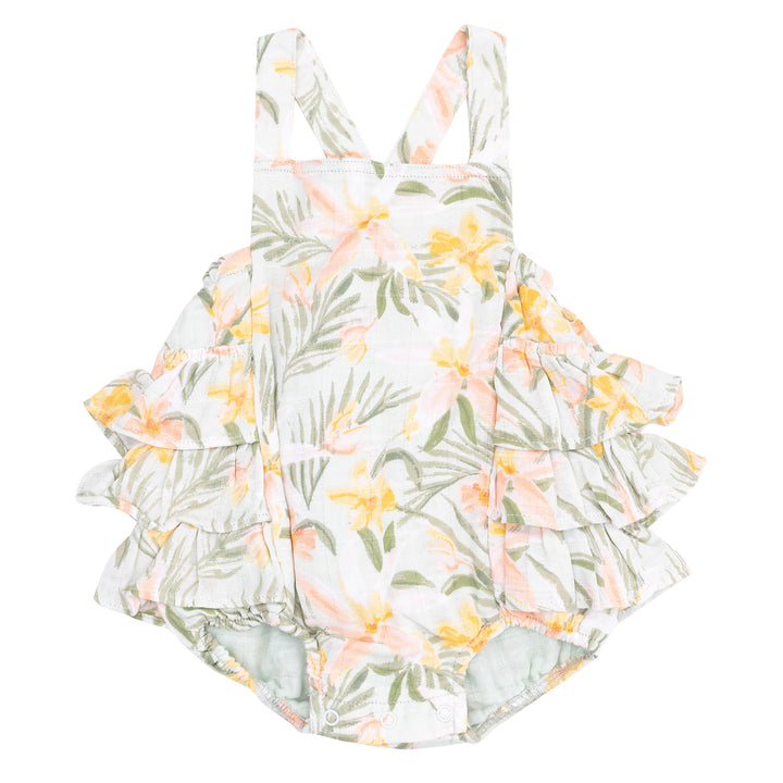 Island Floral Ruffle Sunsuit by Angel Dear