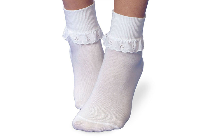 Jefferies Eyelet Socks - White