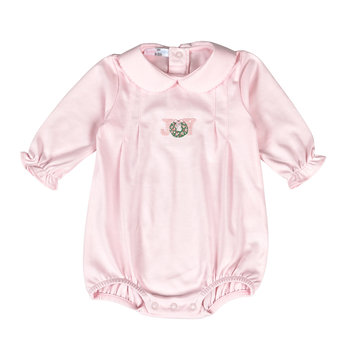 Christmas Joy Pink Pima Bubble by Baby Loren