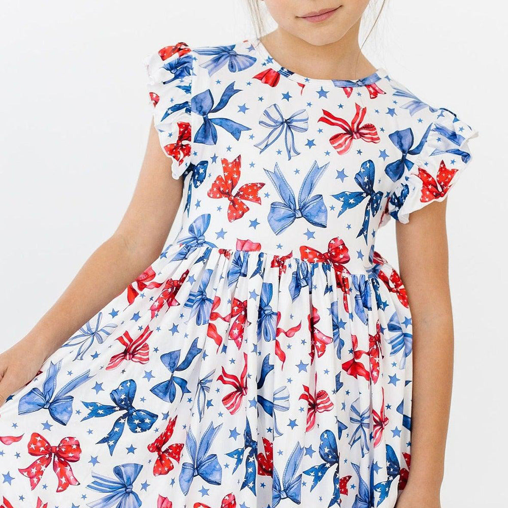 Born to Sparkle Flutter-Sleeve Twirl Dress by Mila & Rose