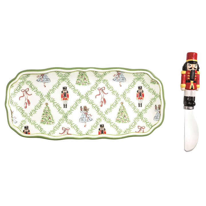 Nutcracker Lattice Serving Dish by Mud Pie