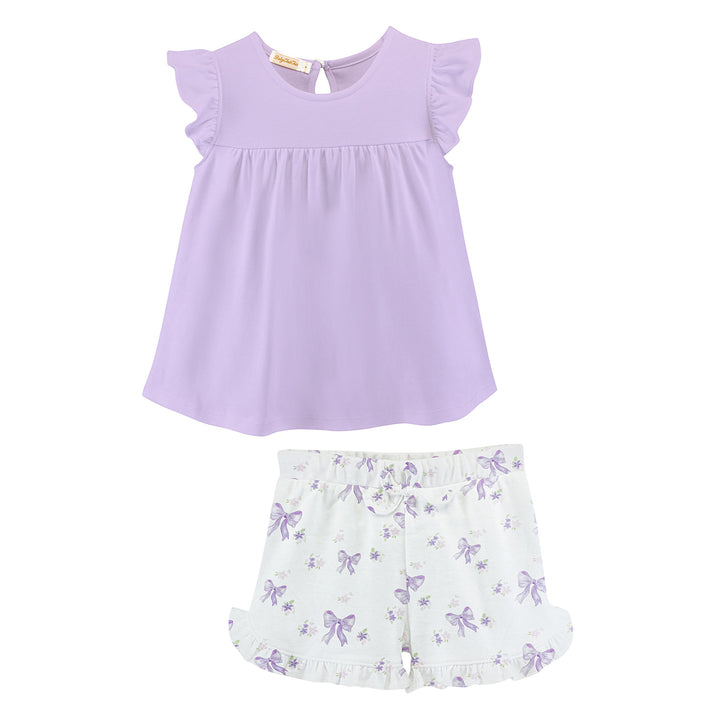 Lavender Bows Short Set by Baby Club Chic