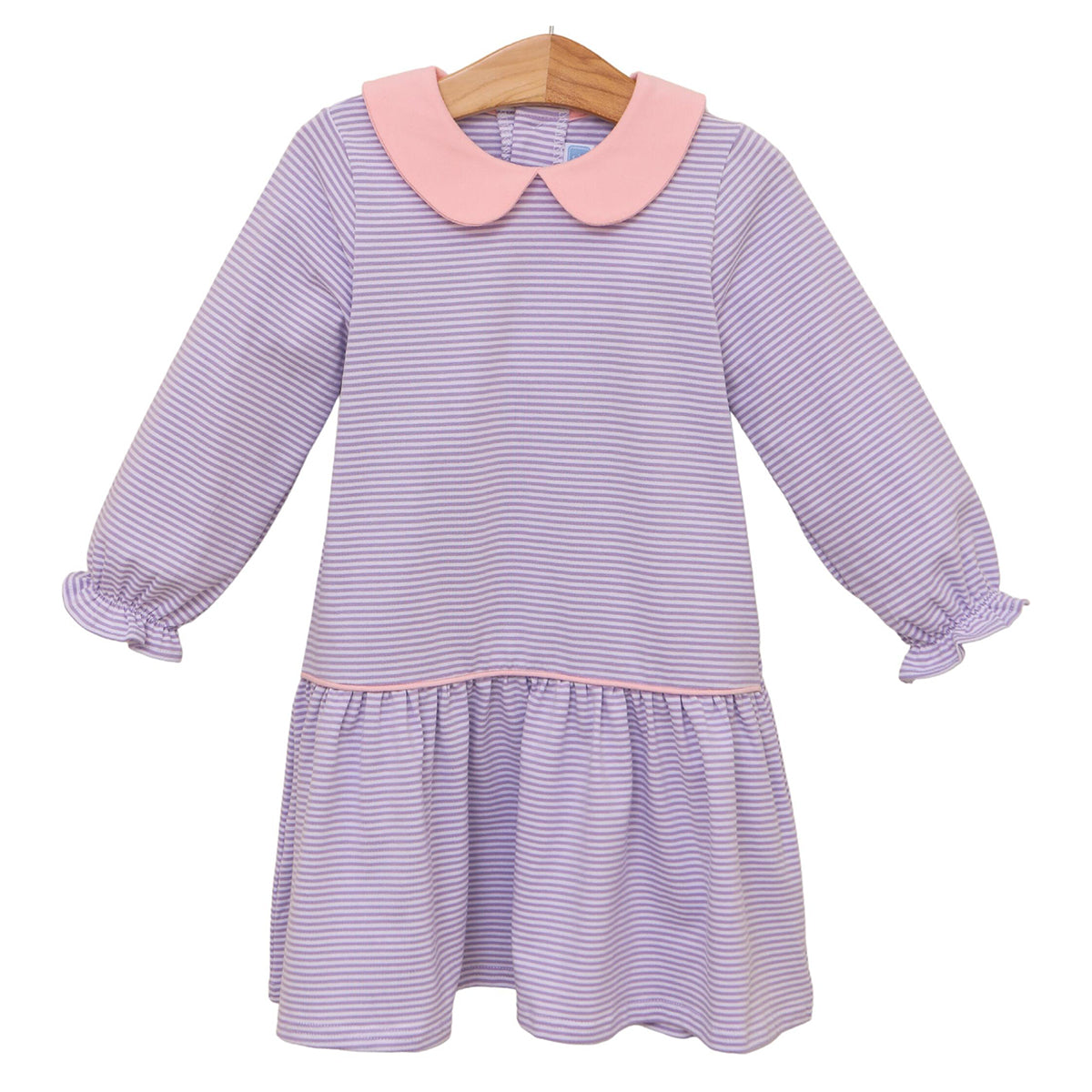 Lavender Stripe with Pink Trim Dress by Trotter Street Kids