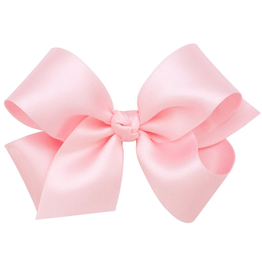 Wee Ones French Classic Satin Bow - Light Pink (2 Sizes)