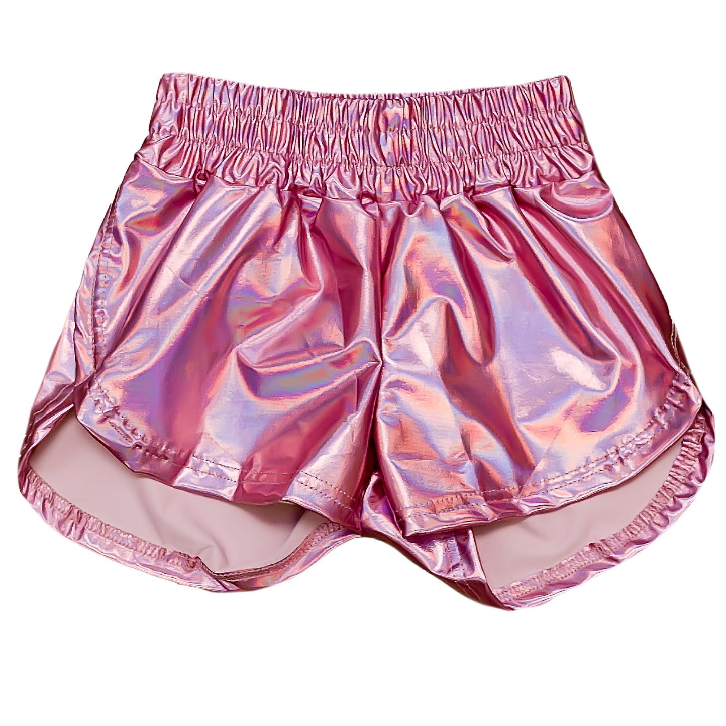 Light Pink Metallic Shorts by Belle Cher