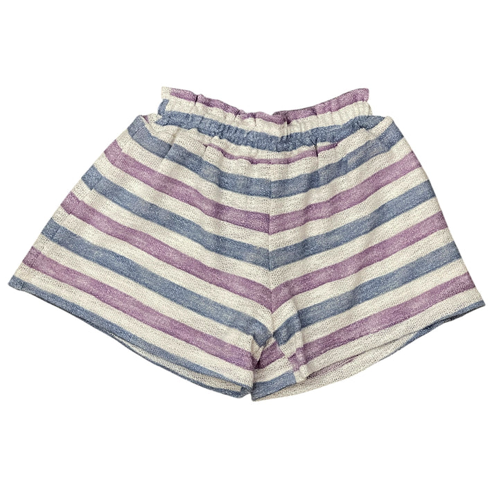 Lilac and Denim Striped Shorts by Area Code 407