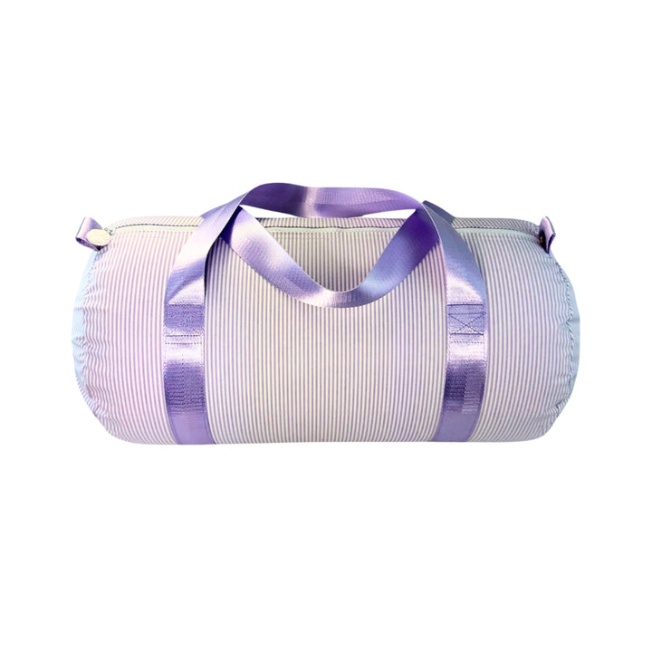 Lilac Stripe GLOSSY Baby Duffel by Mint Sweet Little Things