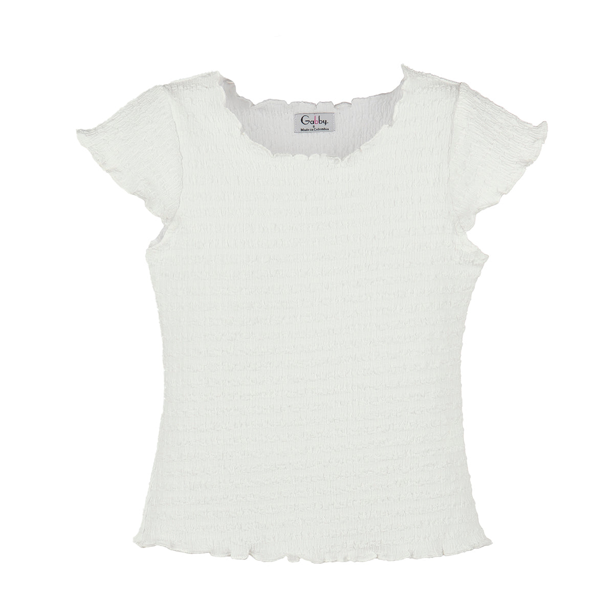 White Lili Pleated Top by Gabby