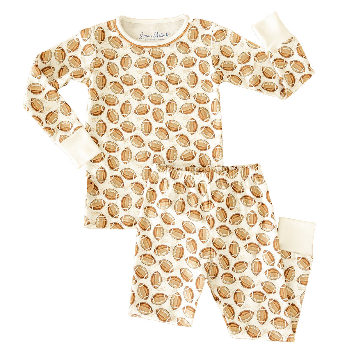 Little Champs Football Long Pajamas by Magnolia Baby