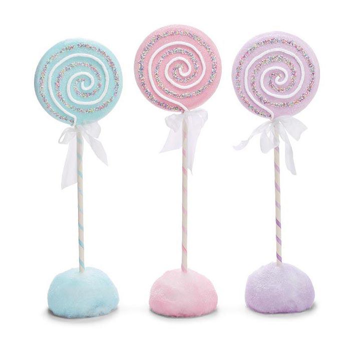Set of Three Swirled Decor Lollipops on Stands by Burton & Burton