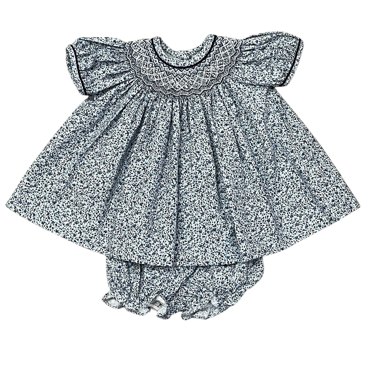 London Floral Smocked Bishop Bloomer Set by Marco & LIzzy