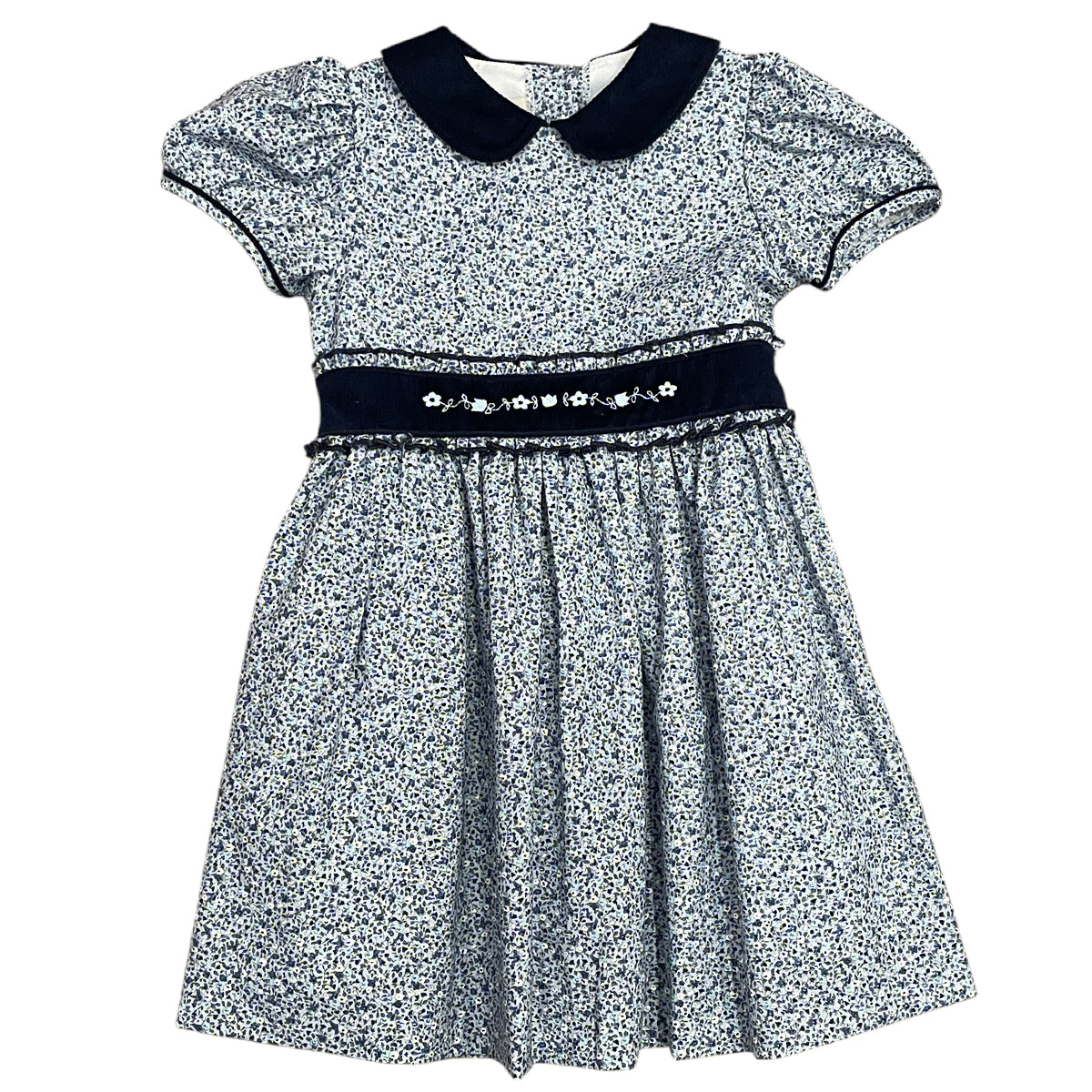 London Floral Navy Classic Dress by Marco & LIzzy