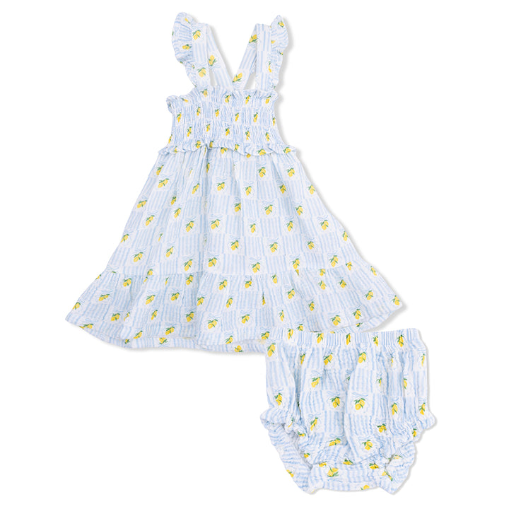 Lovely Lemons Smocked Ruffle Sundress with Bloomers by Angel Dear