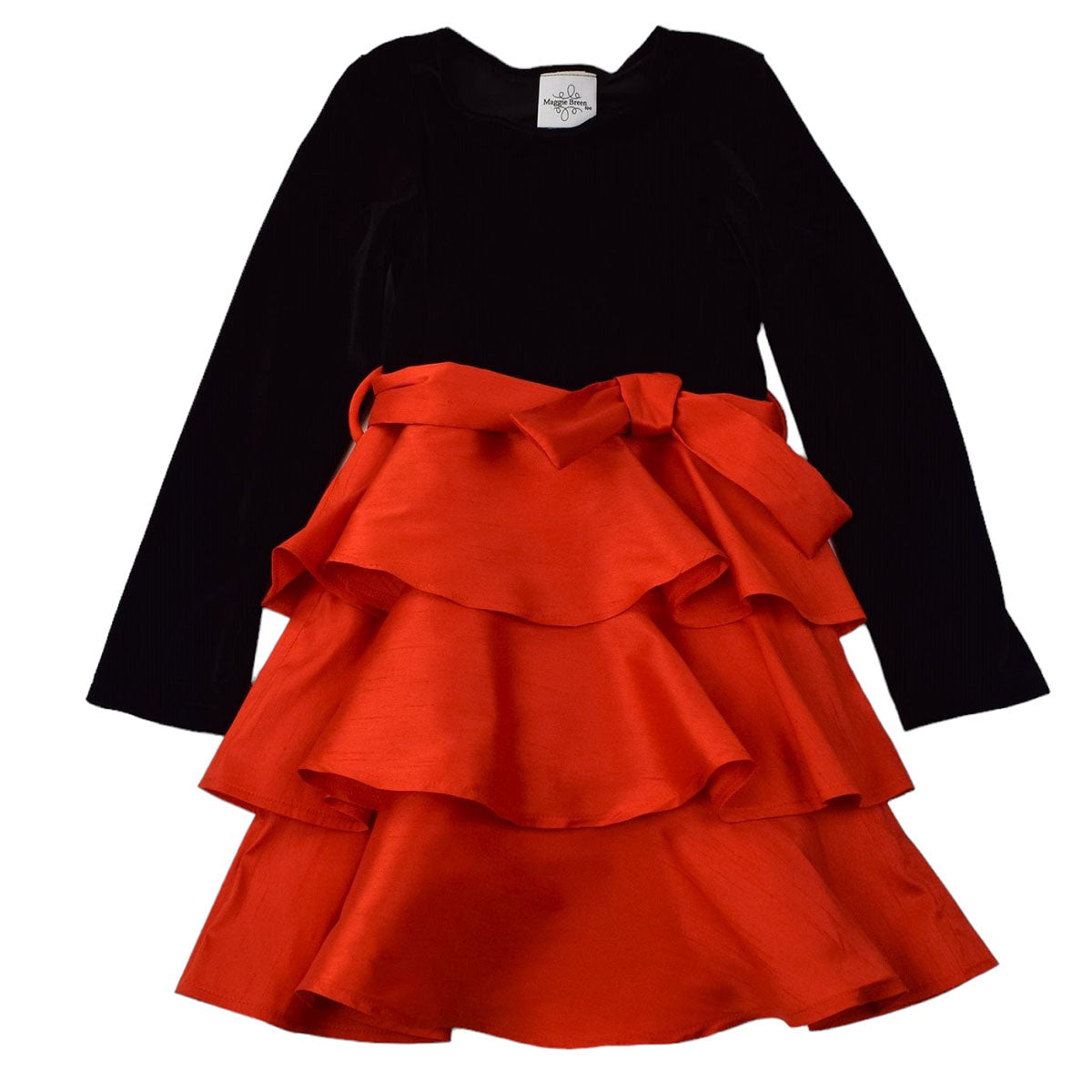 Red and Black Ruffle Dress by Maggie Breen