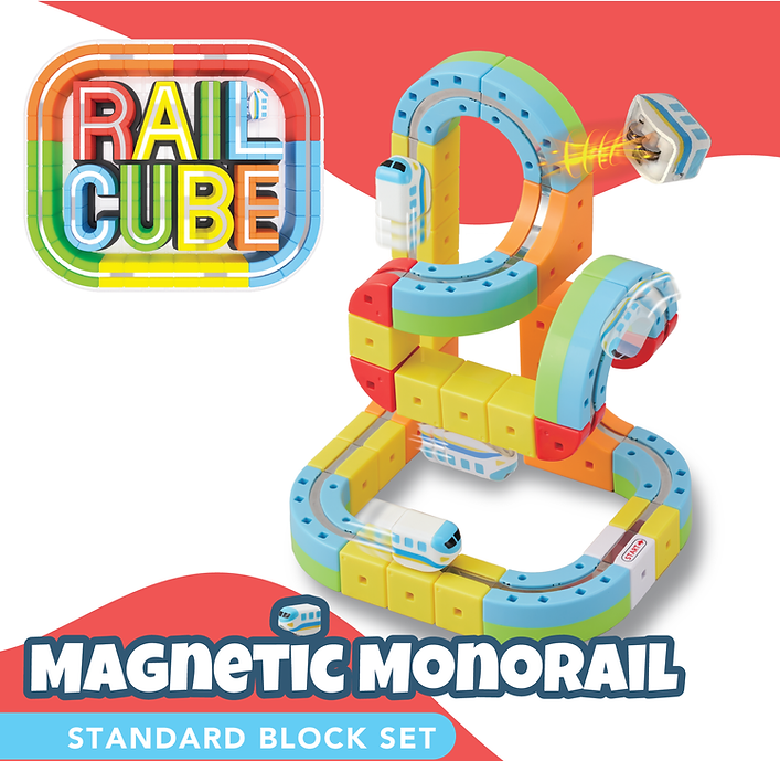 Magnetic Monorail 32-Piece Starter Set by Rail Cube