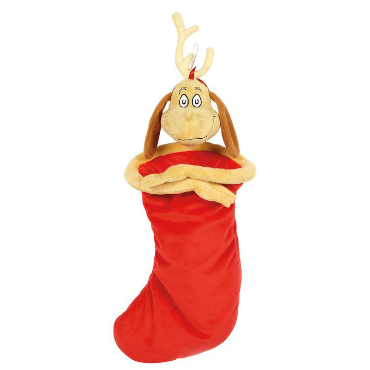 Max the Reindeer Grinch Plush Christmas Stocking