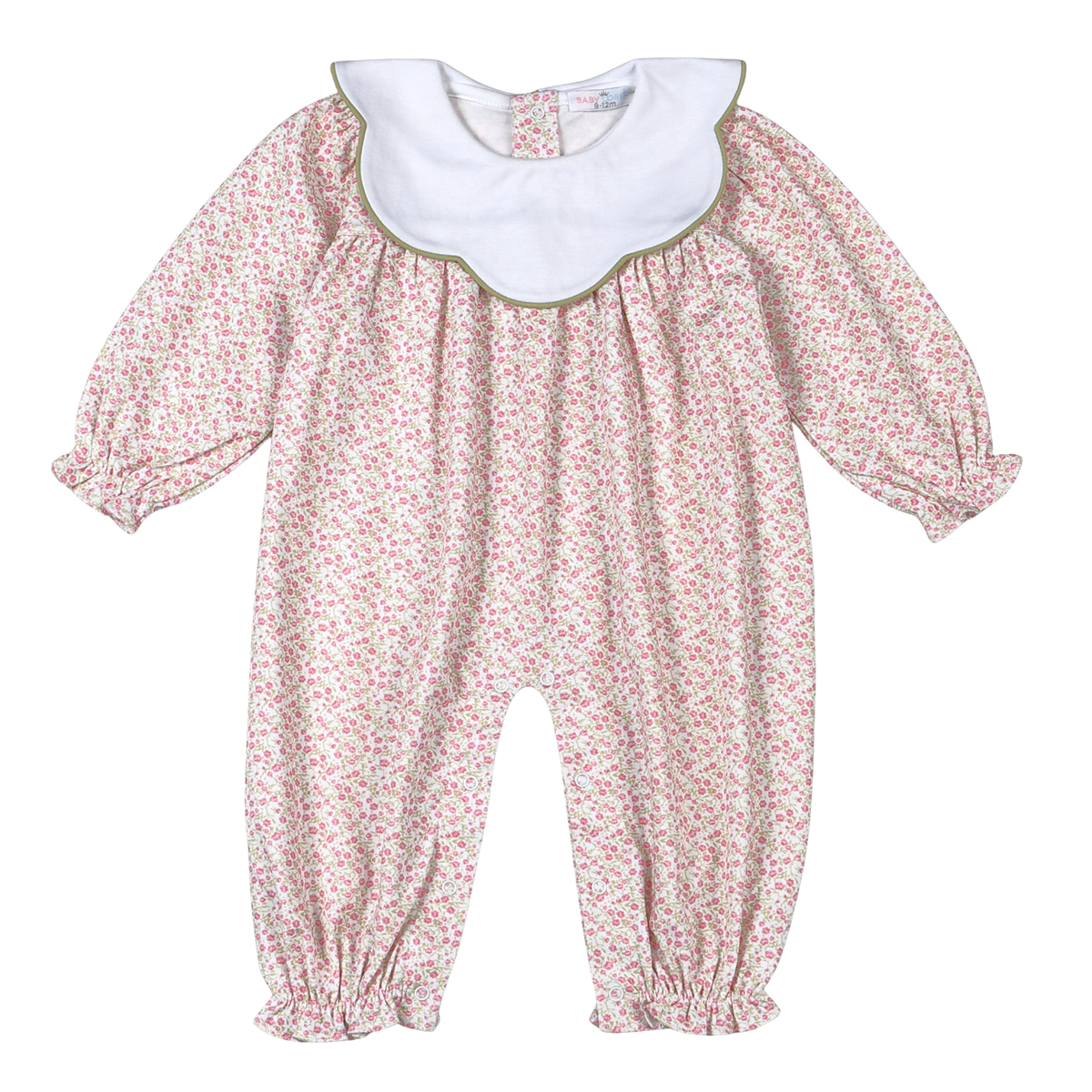 Melody Floral Scallop Collar Romper by Baby Loren