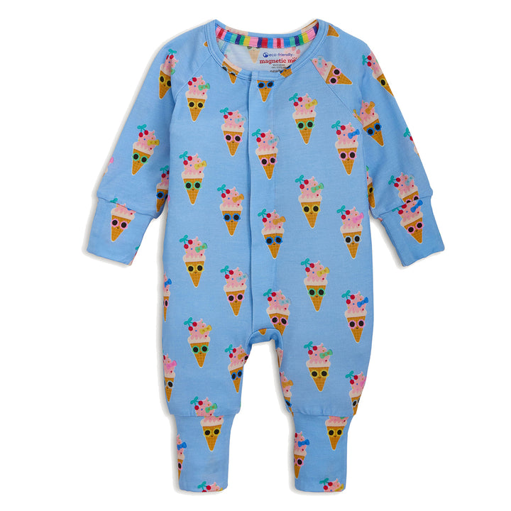 Melt Gala Ice Crean Cones Modal Coverall with Ruffle by Magnetic Me