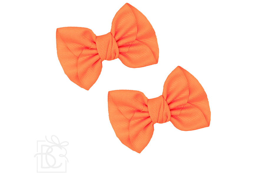 Beyond Creations 2-Pack Mini Anne - 2.5 inch Bow with Knot - Orange