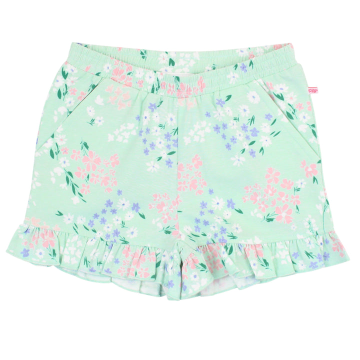 Mint Meadow Knit Ruffle Trim Shorts by RuffleButts