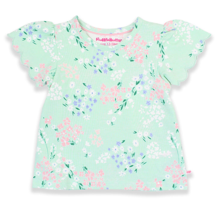 Mint Meadow Scallop Tee by RuffleButts